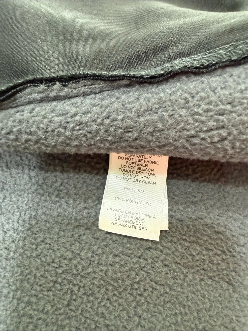 Vineyard Vines Gray Sherpa Fleece Vest with Black Pocket Trim